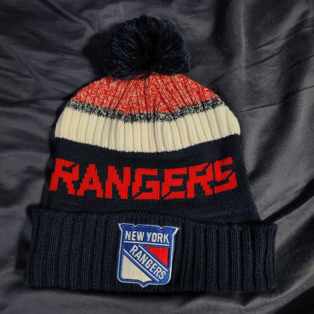 New York Rangers Poof Beanie